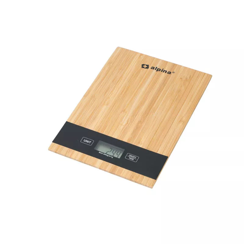 Alpina – Skaitmeninės bambukinės virtuvinės svarstyklės 5 kg
