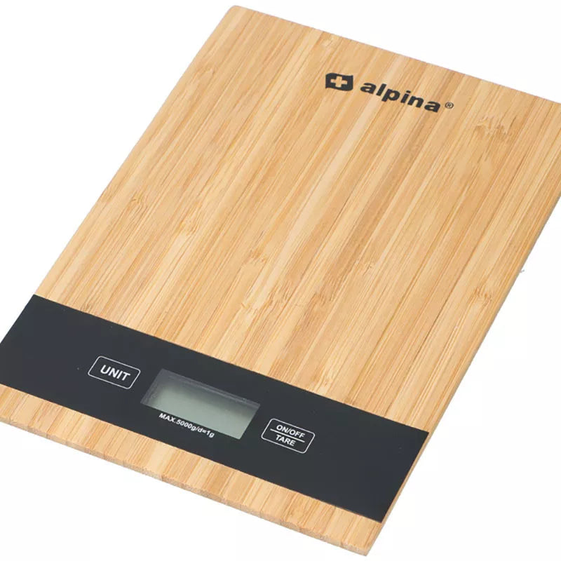 Alpina – Skaitmeninės bambukinės virtuvinės svarstyklės 5 kg