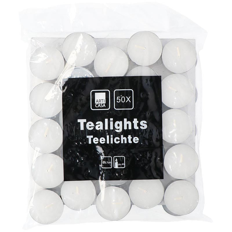 Arti Casa - Bekvapės arbatinės žvakidės, 50 vnt.