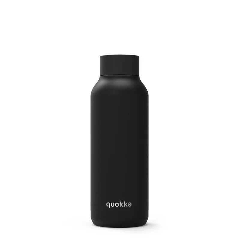 Quokka Solid – nerūdijančio plieno dvigubos sienelės su vakuuminės izoliacijos technologija, nešiojamas termosas 510 ml (Intensyvios juodos spalvos)