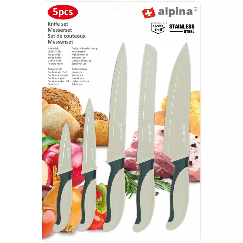 Alpina - Nerūdijančio plieno peilių rinkinys (Žalias)