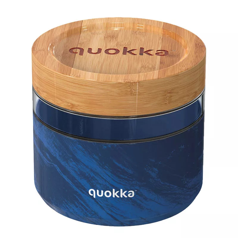 Quokka Deli Maisto stiklainis - Stiklinis maisto indas / pietų dėžutė 820 ml (Medžio raštas)