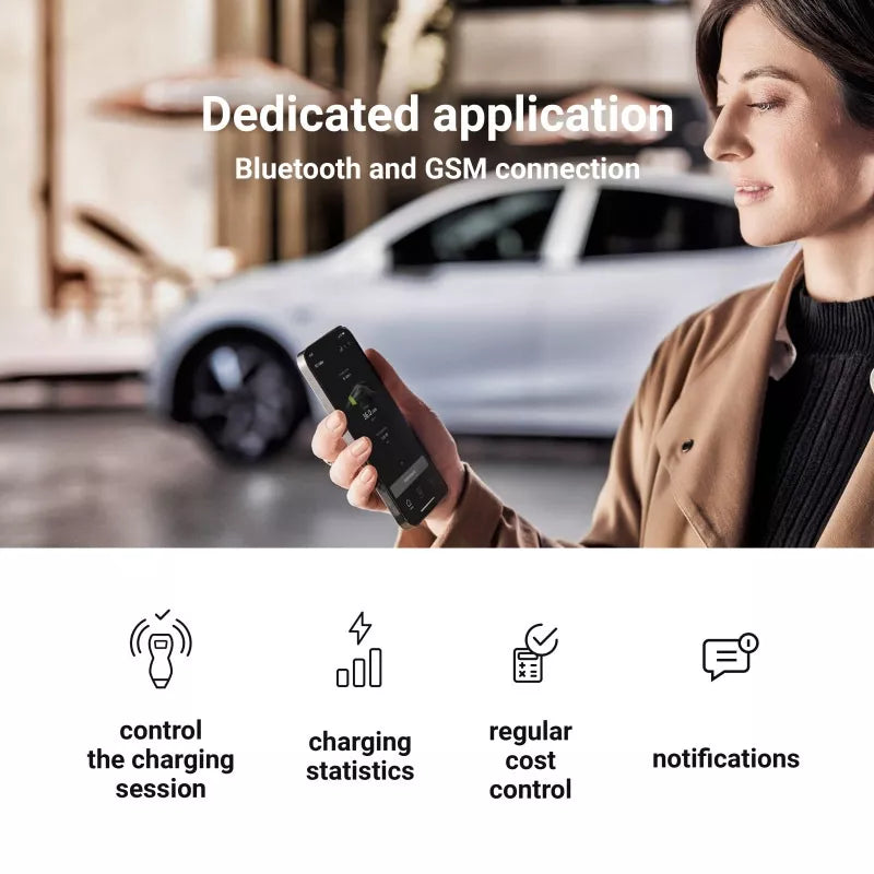 Green Cell - GC Habu EV 11 kW 7 m Tipo 2 CEE mobilusis įkroviklis, skirtas EV, PHEV įkrovimui, 2in1 Wallbox su GC programėle