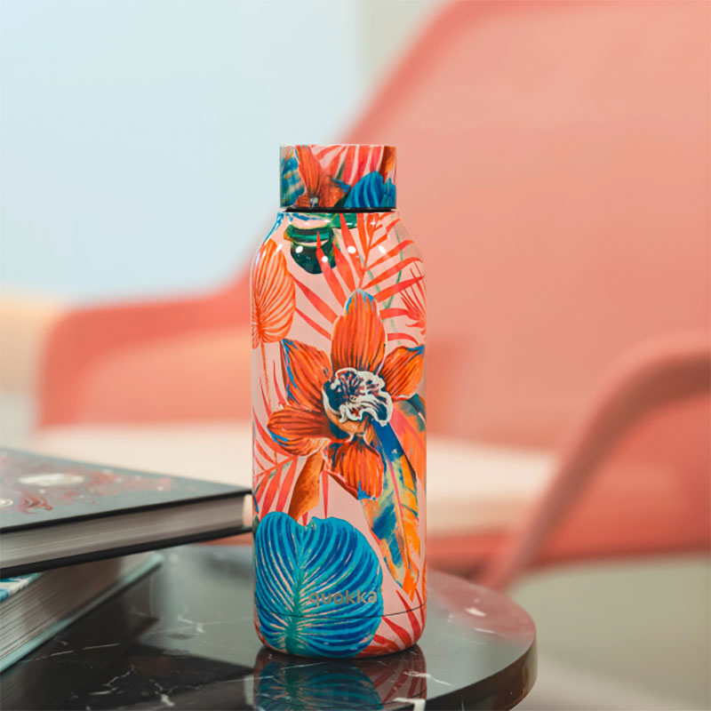 Quokka Solid – Nerūdijančio plieno dvigubų sienelių, vakuuminės izoliacijos termosas, 510 ml (Orchid Pink)