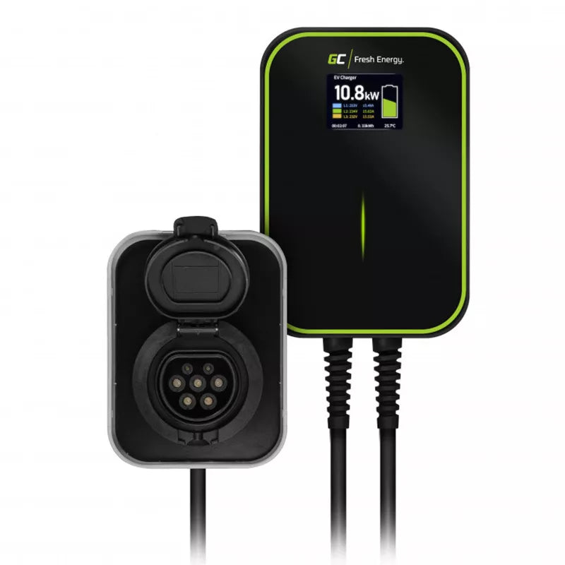 Green Cell Sieninė įkrovimo stotelė GC EV PowerBox 22kW su RFID ir 2 tipo lizdu elektriniams automobiliams ir įkraunamiems hibridams krauti