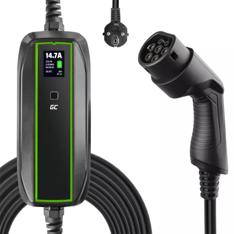 GC EV PowerCable 3,6 kW Schuko Type 2 mobilusis įkroviklis elektriniams automobiliams ir įkraunamiems hibridams