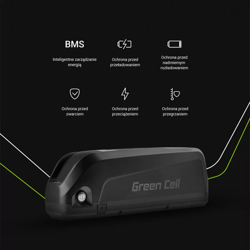 Green Cell - Elektrinio dviračio baterija su pakrovėju 48V 18Ah 864Wh Li-Ion XLR 3 PIN