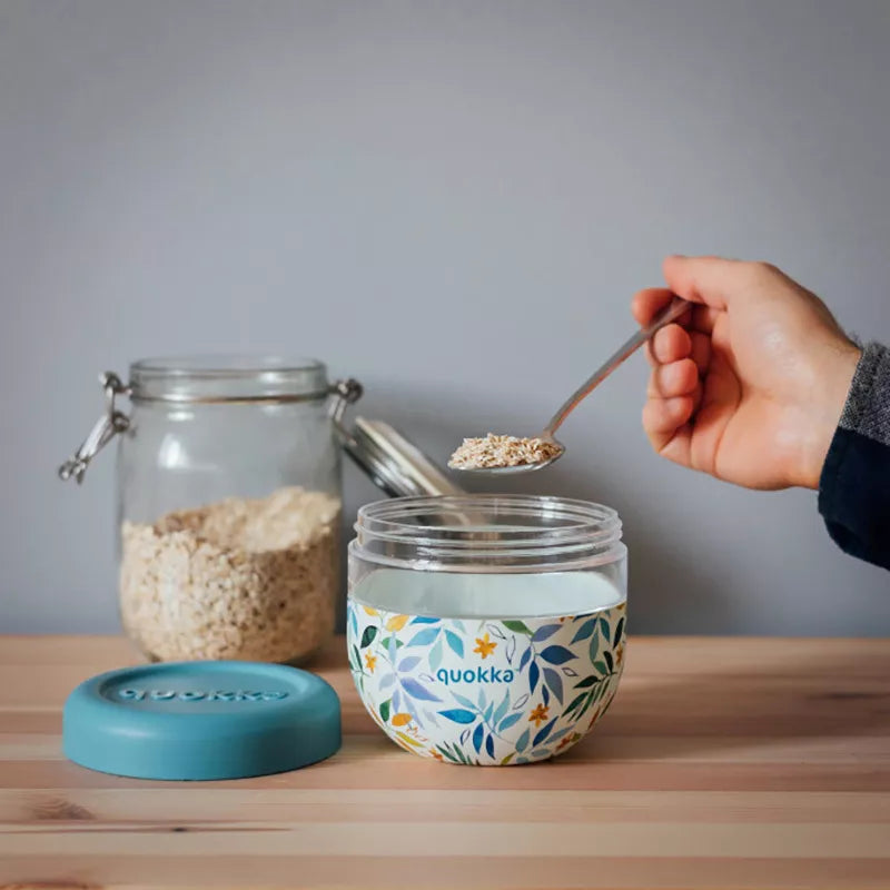 Quokka Bubble Food Jar - Plastikinis maisto indas / pietų dėžutė 770 ml (Akvadelės lapai)