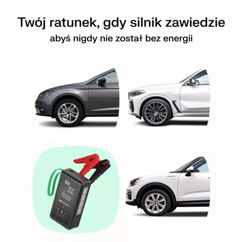 Green Cell - PowerBoost Air automobilio užvedimo įrenginys / starteris / žibintuvėlis / automobilio powerbank su kompresoriumi 8000mAh 1000A