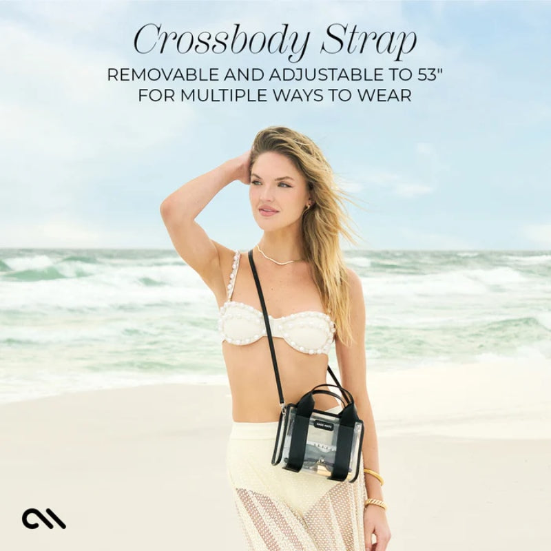 Case-Mate Mini rankinė - Neperšlampama rankinė ant peties (Vidurnakčio juoda/Permatoma)