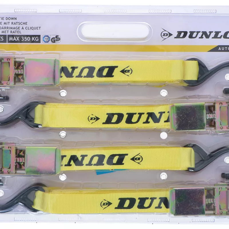 Dunlop - Krovinių tvirtinimo diržai su įtempikliu, 4 vnt., 5m / 350 kg