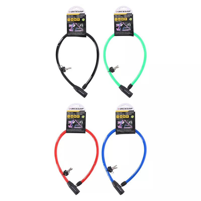 Dunlop - Kabelinis apsauginis dviračio užraktas (žalias)