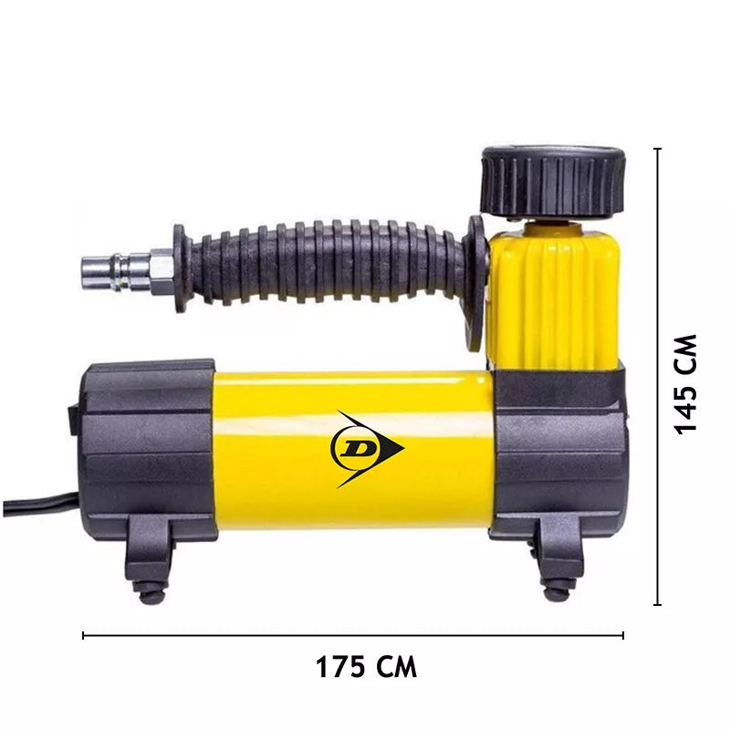 Dunlop - 12 V 100 PSI kompresorius, žarna ir antgalių rinkinys