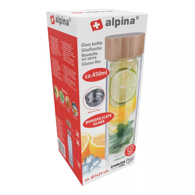 Alpina - Terminis stiklinis butelis (dviguba sienelė) 450 ml