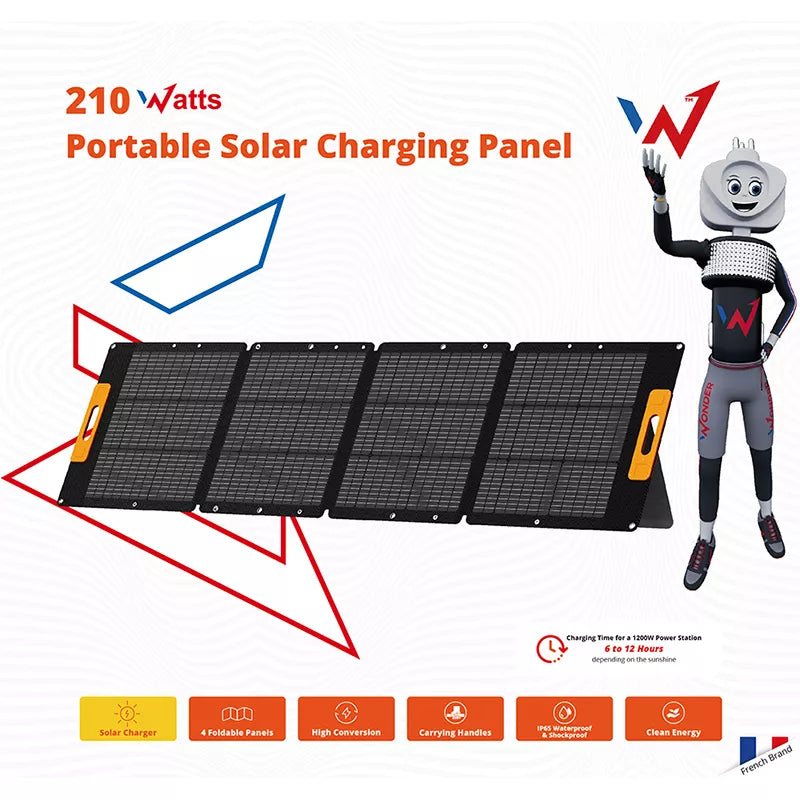 Wonder Ws210 - 210 W saulės panelė su MC4 jungtimi (Juodas)
