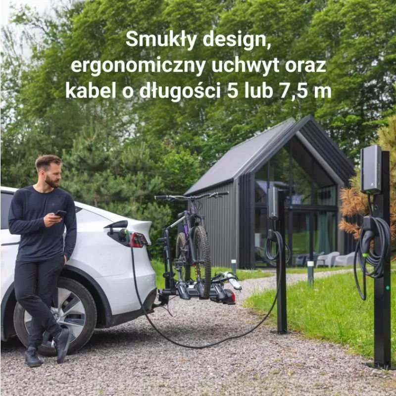 Green Cell - HabuDen Sieninis įkroviklis 22kW 32A 5m Tipo 2 elektrinėms transporto priemonėms (EV) su GC Bluetooth WiFi NFC programėle