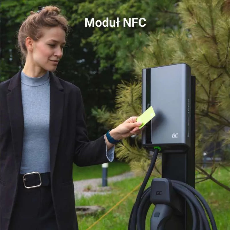 Green Cell - HabuDen Sieninis įkroviklis 22kW 32A 5m Tipo 2 elektrinėms transporto priemonėms (EV) su GC Bluetooth WiFi NFC programėle