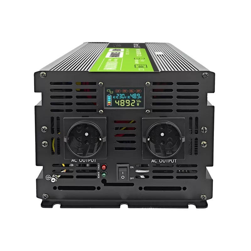 Green Cell - Maitinimo keitiklis su LCD ekranu 48V į 230V 5000W/10000W Grynos sinusės bangos