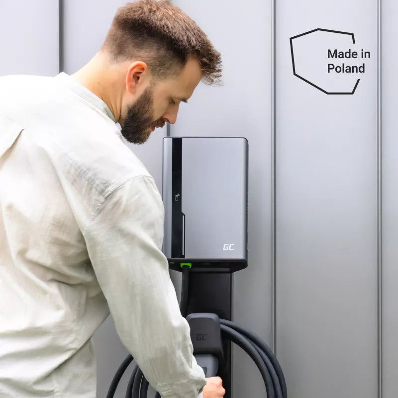 Green Cell - HabuDen Sieninis įkroviklis 22kW 32A 5m Tipo 2 elektrinėms transporto priemonėms (EV) su GC Bluetooth WiFi NFC programėle