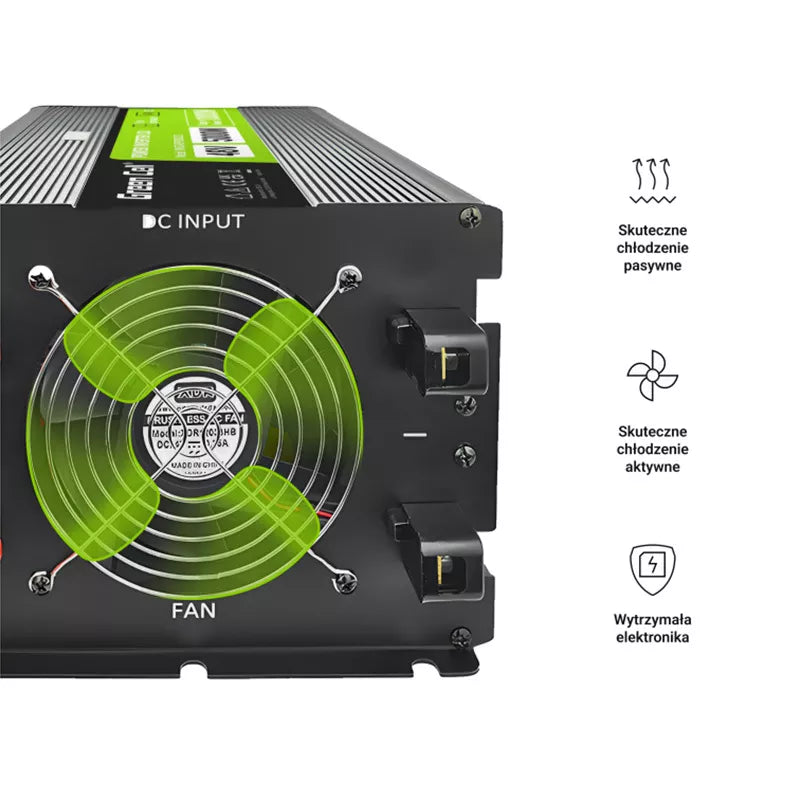 Green Cell - Maitinimo keitiklis su LCD ekranu 48V į 230V 5000W/10000W Grynos sinusės bangos