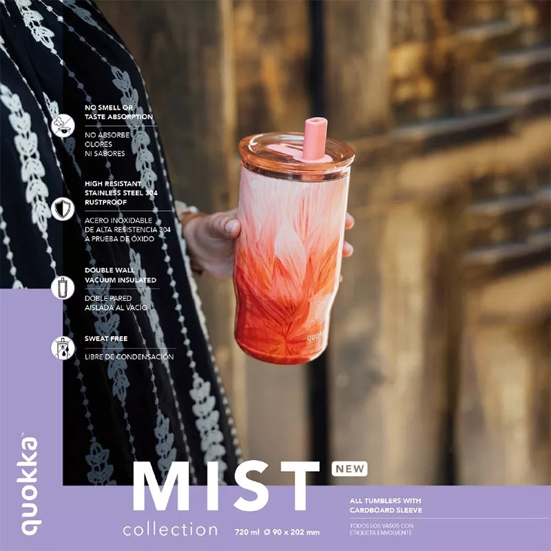 Quokka Mist - Termo puodelis iš nerūdijančio plieno su šiaudeliu, 720 ml (Dramblio kaulo spalvos)