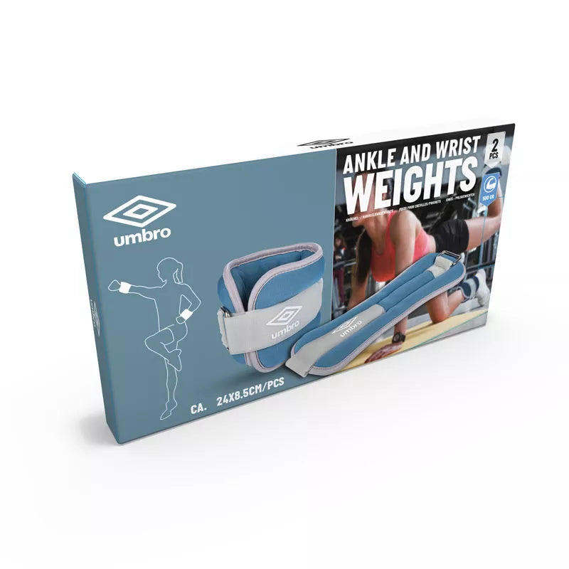 Umbro – Kojų ir rankų svoriai 2 x 0,5 kg (Mėlyni)