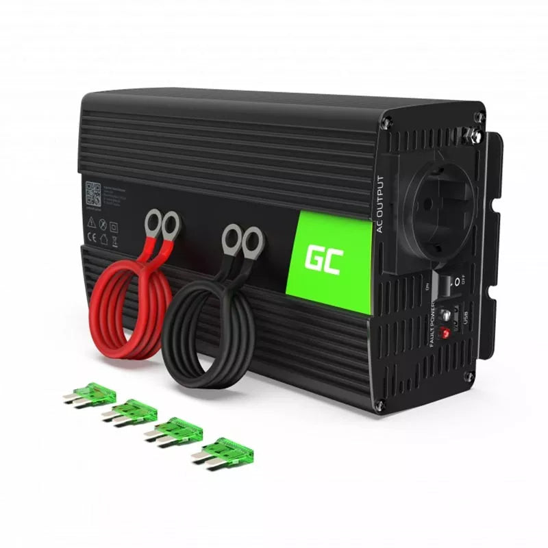 Green Cell - Įtampos keitiklis Inverteris 24V į 230V 1000W / 2000W Modifikuota sinusoidė