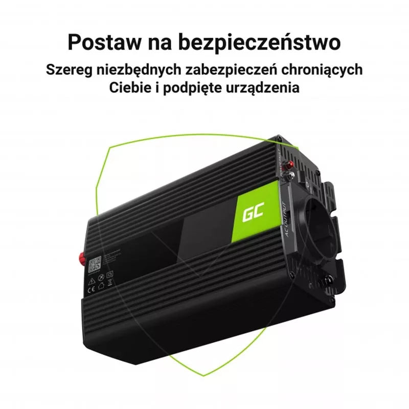 Green Cell - Įtampos keitiklis Inverteris 24V į 230V 1000W / 2000W Modifikuota sinusoidė