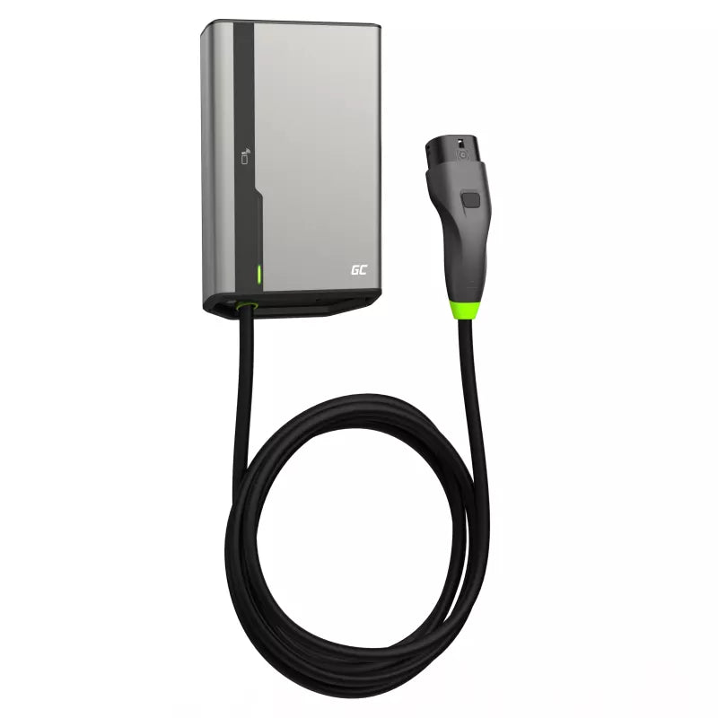 Green Cell - HabuDen Sieninė įkrovimo stotelė 22kW 32A 7.5m Tipo 2 elektromobiliams (EV) su GC Bluetooth WiFi NFC programėle