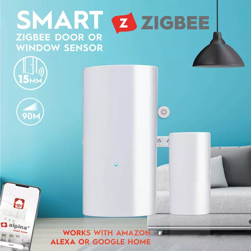 Alpina - Išmanusis lango atidarymo jutiklis iš Zigbee tinklo